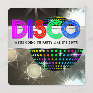 Disco Dansfest Inbjudningar