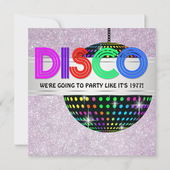Disco Dansfest Inbjudningar (Framsida)