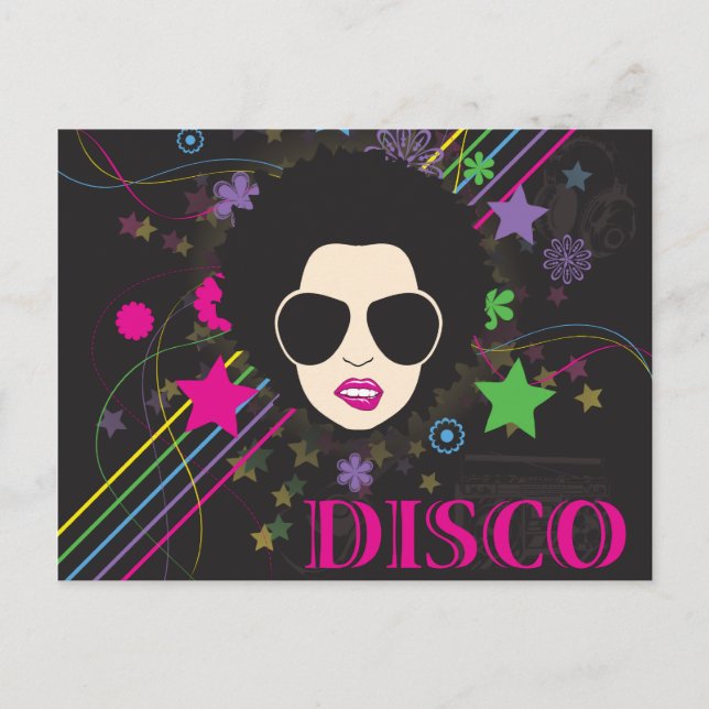 Disco ~ Disco Queen Funky 1980-talets musik Vykort (Framsida)