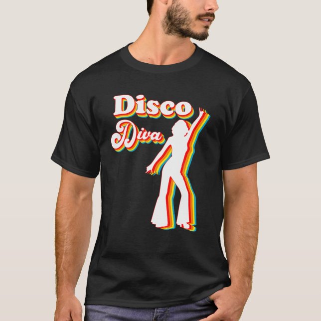Disco Diva | 60S 70S 80S Bära för Costume Party T Shirt (Framsida)