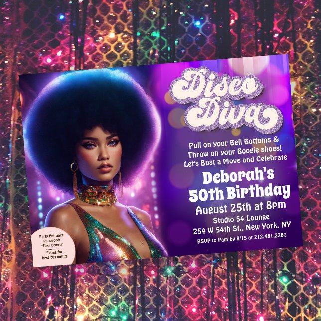 Disco Diva 70-talsfest Inbjudan (Skapare uppladdad)