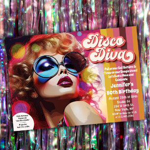 Disco Diva 70s Disco-inbjudan Inbjudningar
