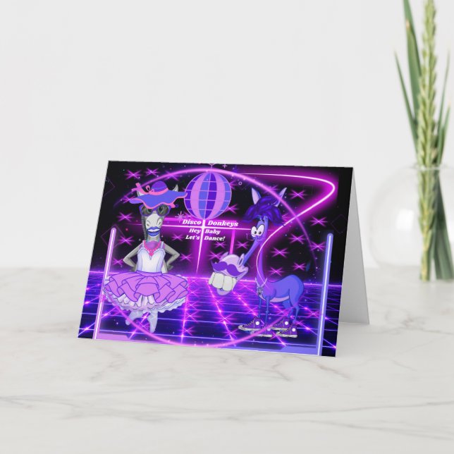 Disco Donkey tillåter Dance Greeting Card Kort (Framsida)