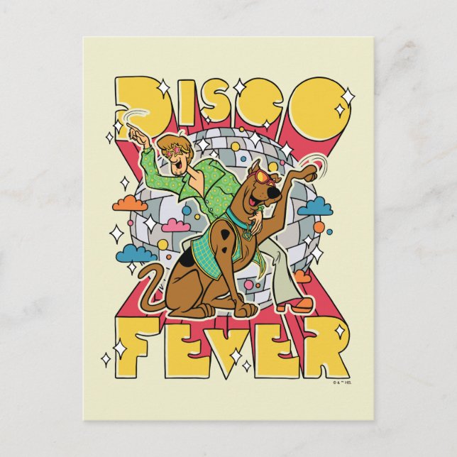Disco Fever med Scooby och Shaggy Vykort (Framsida)