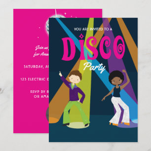 Disco Födelsedagsfest inbjudan