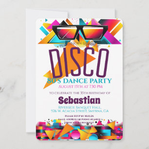 Disco Födelsedagsfest Inbjudningar