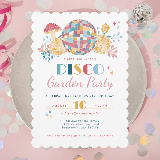 Disco Garden Party 70:e födelsedag Inbjudningar (Skapare uppladdad)