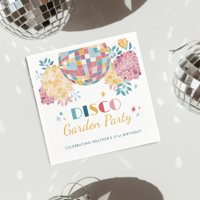 Disco Garden Party 70:e födelsedag Pappersservett (Skapare uppladdad)