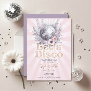 Disco Garden Party 70-talet Retro Rosa 30års födel Inbjudningar