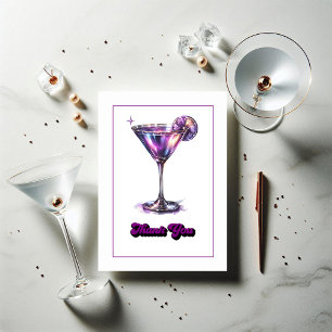 Disco Glam Retro Martini Galaxy Glas Design Tack Kort
