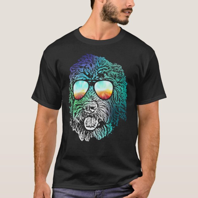 Disco Groovy Labradoodle Hund Gift T Shirt (Framsida)