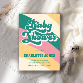 Disco Groovy Retro Baby Shower Inbjudningar