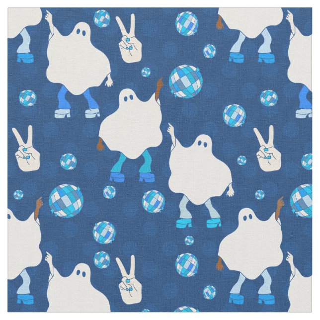 disco halloween african spökblått tyg (Närbild)