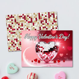 Disco Heart Valentines kort