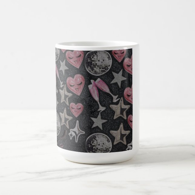Disco Hearts Mug – Cute Glam Gift for Coffee Lover Kaffemugg (Center)