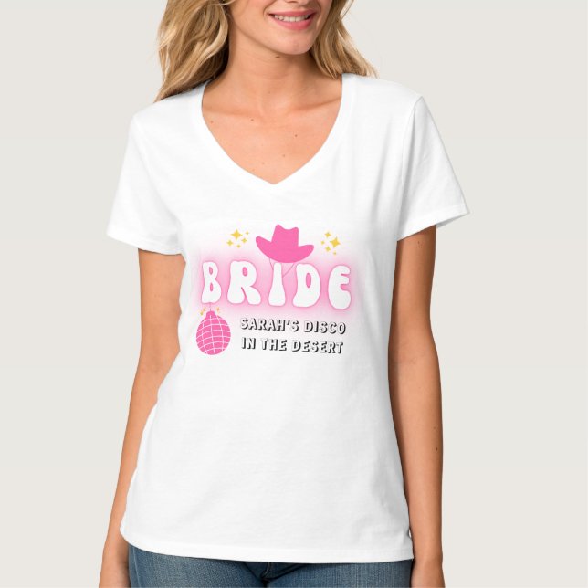 "Disco i öknen" Bröllopsavskeds-T-Shirt T Shirt (Framsida)