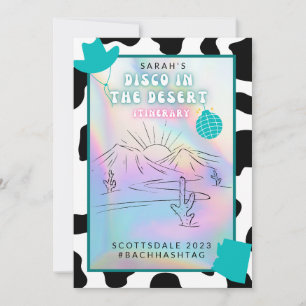 "Disco i öknen" Scottsdale Avskedsfest Itinerary Inbjudningar