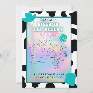 "Disco i öknen" Scottsdale Avskedsfest Itinerary Inbjudningar
