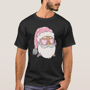 Disco Jultomten Rosa Rosa Santa Blommigt T Shirt
