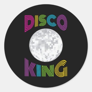 Disco King 70-talskostym män pojkar Runt Klistermärke
