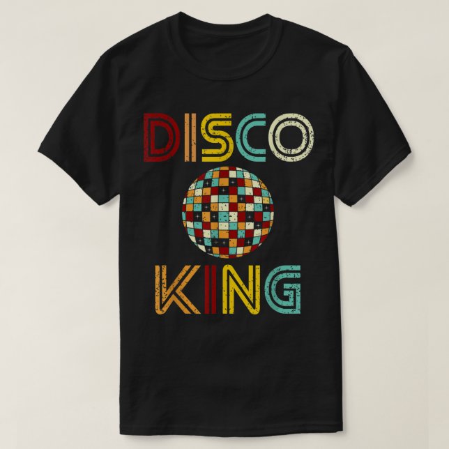 Disco Kung Manar Distress Dance 70:s 80-tal T Shirt (Design framsida)