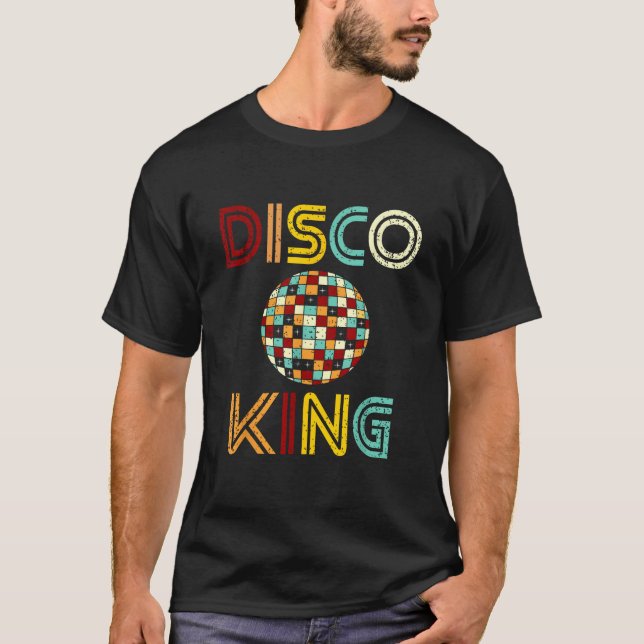 Disco Kung Manar Distress Dance 70:s 80-tal T Shirt (Framsida)