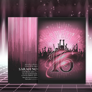 Disco Ljus Sweet 16 Rosa ID777 Inbjudningar