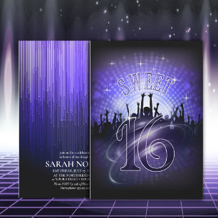 Disco Ljus Sweet 16 Violet ID777 Inbjudningar