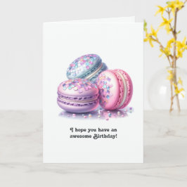Disco Macarons Retro Födelsedag Kort