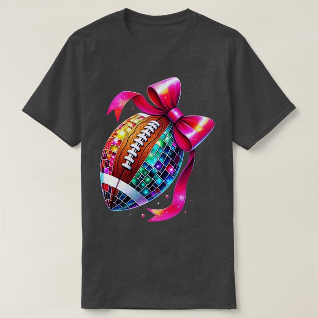 Disco med Rosa Bow Sports Party T Shirt (Design framsida)