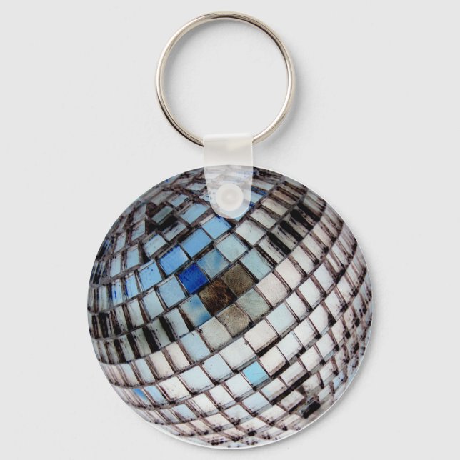 Disco Metall Spegel Boll Nyckelring (Framsida)