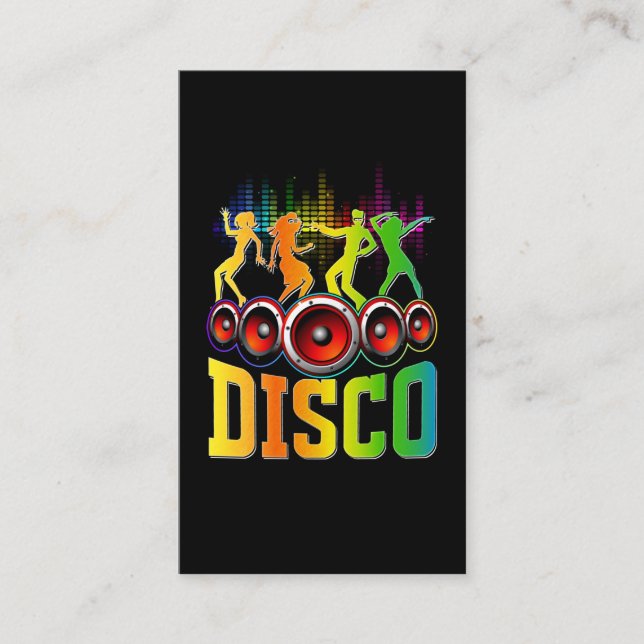 Disco Music 80s 90s Party Groove Funky Music Visitkort (Framsida)