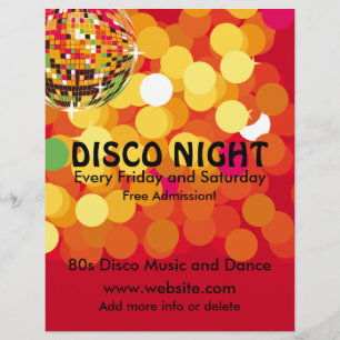 Disco Night 2 Musik Affisch Reklamblad