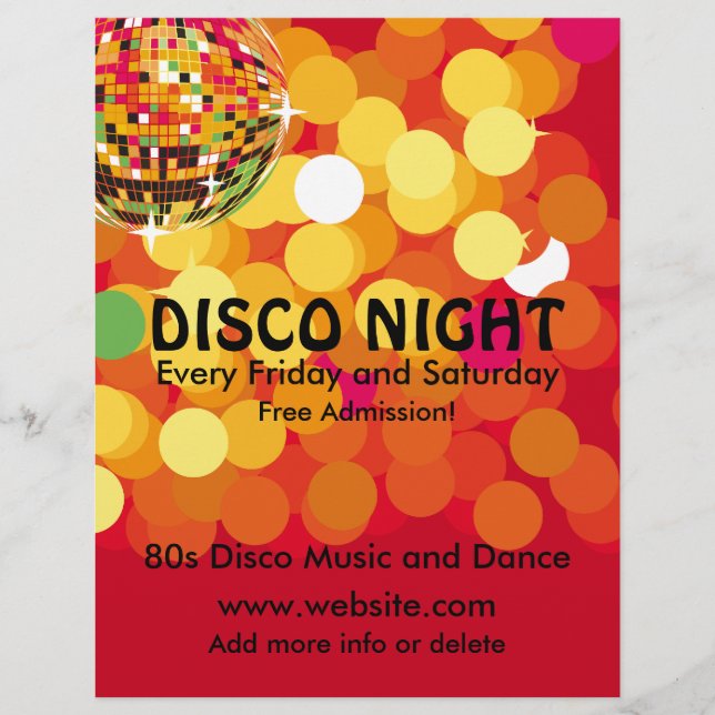 Disco Night 2 Musik Affisch Reklamblad (Framsidan)