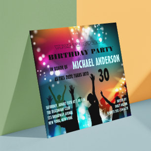 Disco Night Glam Birthday/Bachelor Party Inbjudningar