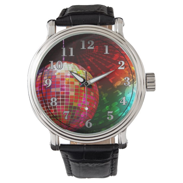 Disco Night Retro 70's Disco Boll Wrist Watch Watc Armbandsur (Framsida)