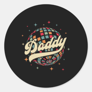 Disco pappa 60-tal 70 Manar Party Costume Pappa Fa Runt Klistermärke