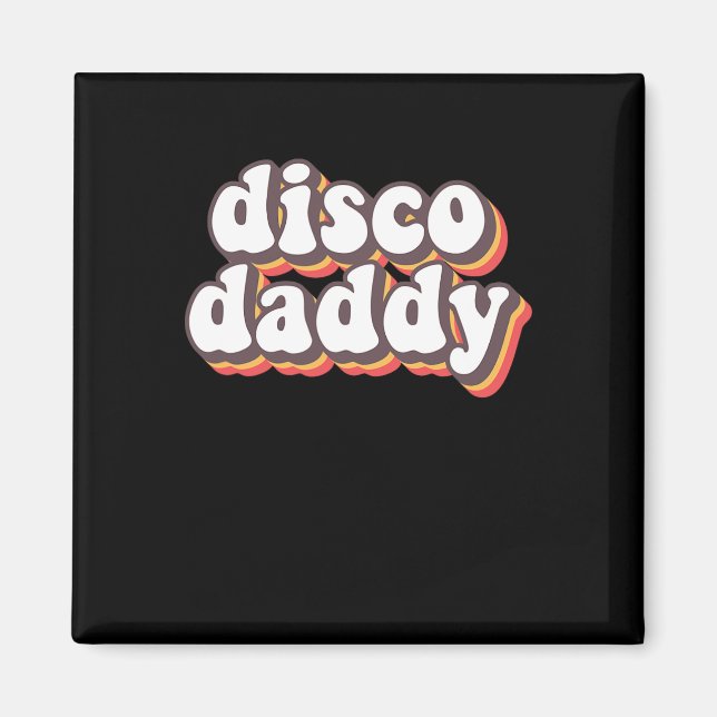 Disco pappa Groovy Retro Hippie 70s Disco Outfinit Magnet (Framsidan)