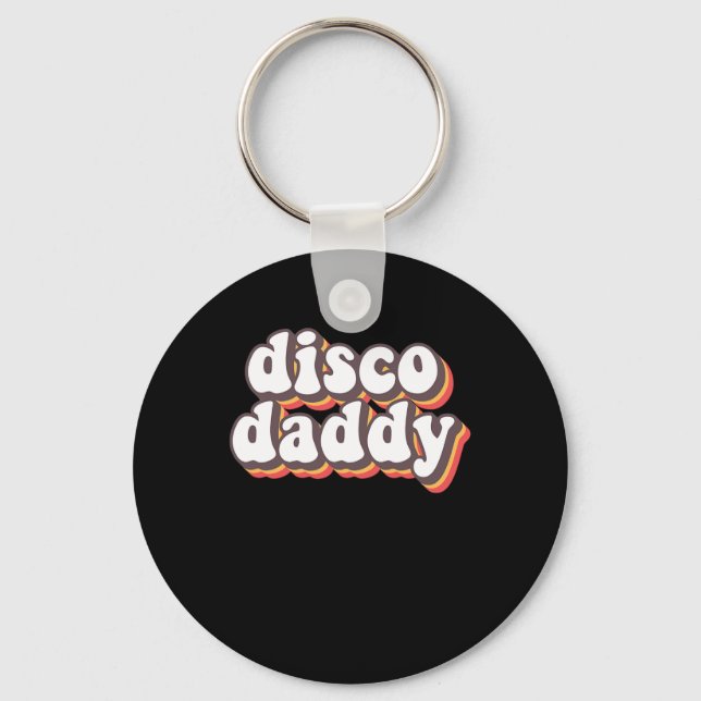 Disco pappa Groovy Retro Hippie 70s Disco Outfinit Nyckelring (Framsida)