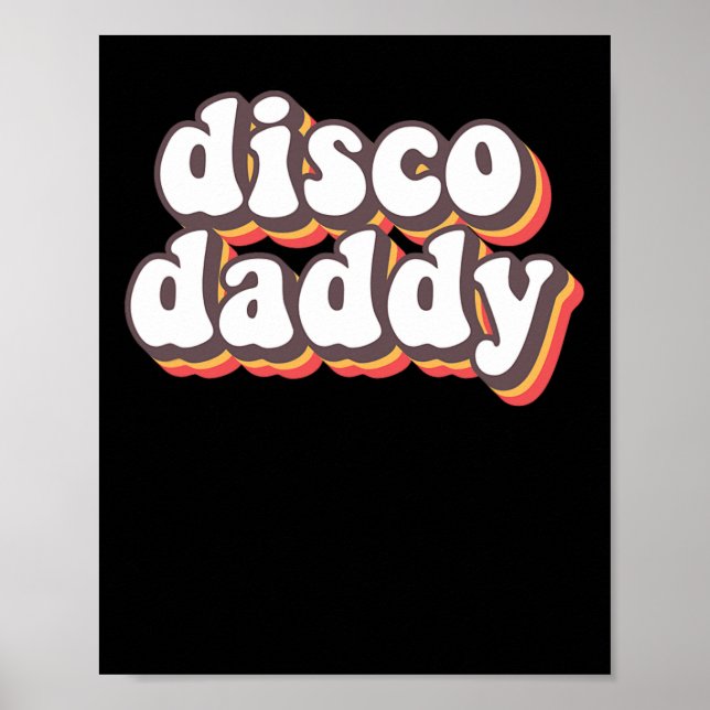 Disco pappa Groovy Retro Hippie 70s Disco Outfinit Poster (Framsidan)