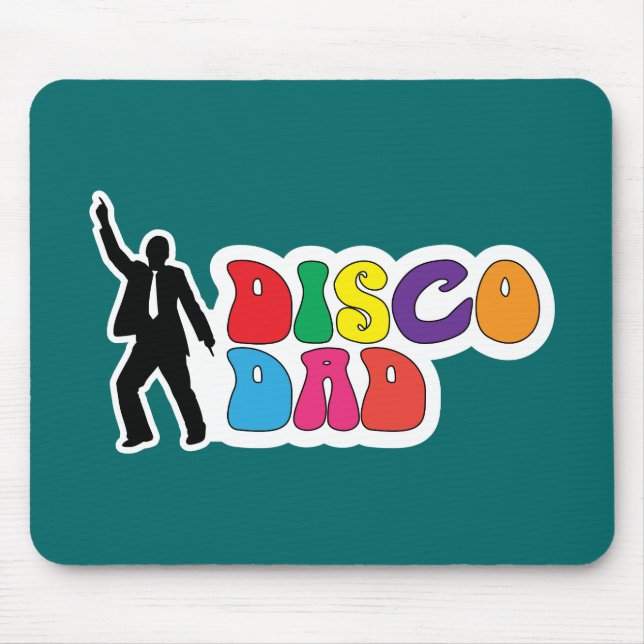 Disco Pappa Mousepad - A Funny Fars dag Gift Musmatta (Framsidan)