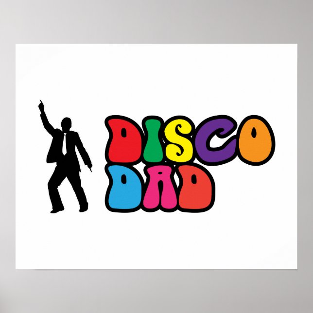 Disco Pappa Poster - en psykodelisk gåva till Papp (Framsidan)