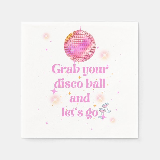Disco Party Cocktail Napkins Pappersservett (Framsidan)