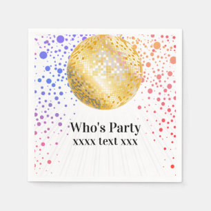 Disco party dans party 70-talet guld-disco boll pappersservett