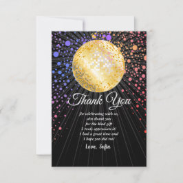 Disco party dans party 70-talet guld-disco boll tack kort