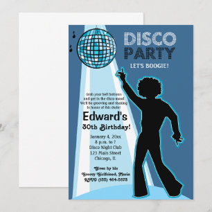 Disco Party födelsedag Inbjudningar