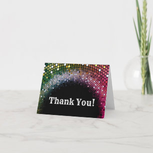 Disco party, glitter, dans, party tack för ditt ko kort