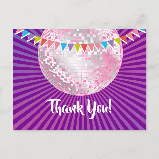 Disco party, glitter, dans, party tack för ditt ko vykort (Framsida)