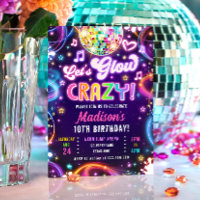Disco Party Låt oss Glow Neon Glow Girl Birthday