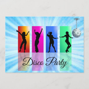 Disco Party retro-Födelsedagsfest Inbjudningar